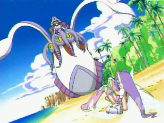Calmaramon confronts Kazemon