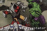 Superion and Devastator smack some shit up