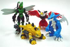 2.5" Action Featue ExVeemon, Stingmon, Aquilamon & Ankylomon