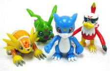 2.5" Action Feature Veemon, Hawkmon, Armadillomon & Wormmon